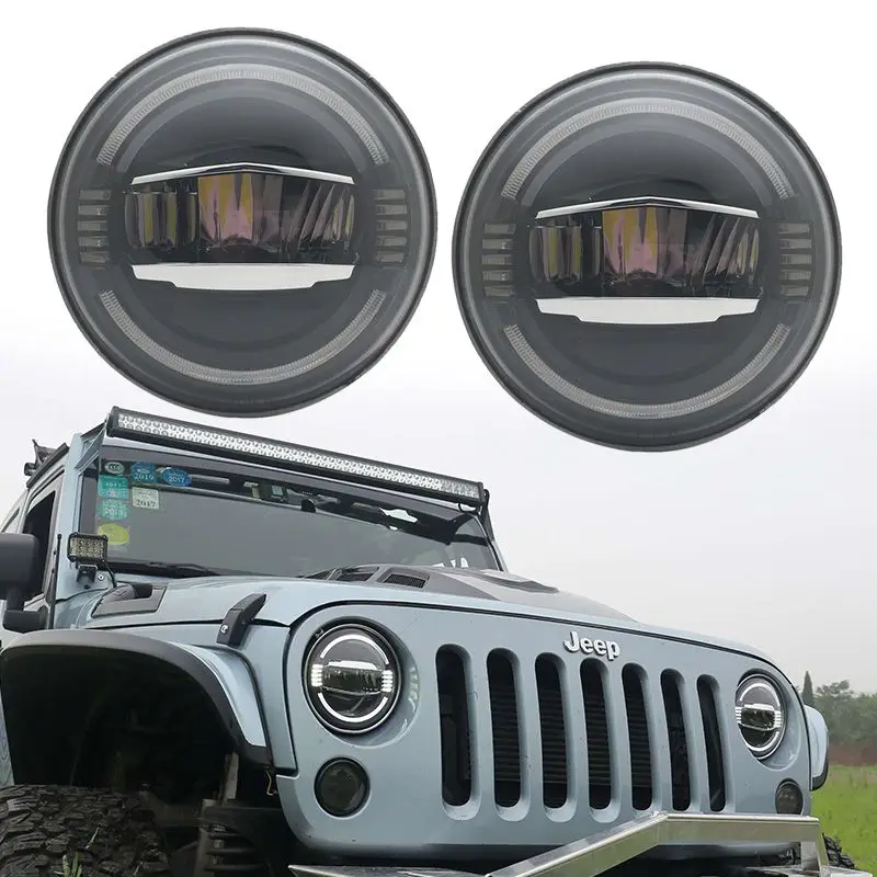 

Car 7 Inch Led Headlight DRL Halo Amber Turn Light For Jeep Wrangler JK TJ CJ LJ Lada Defender Suzuki Hummer Headlamp