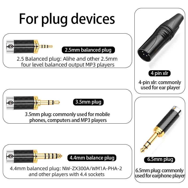 Ataudio-hi fi Headphone Cabo Cabo Headconjunto 24k Gold Plated Plug Xlr para Stereo Hi-end Stands Núcleo Occ 35 mm He400i He400s - Image 3