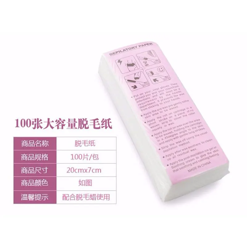 Depilatory Wax Strips 100PCS Non Woven Hair Removal Wax Paper Body And Facial Wax Strips Epilator for Lady Women Men Health Makeup Tool