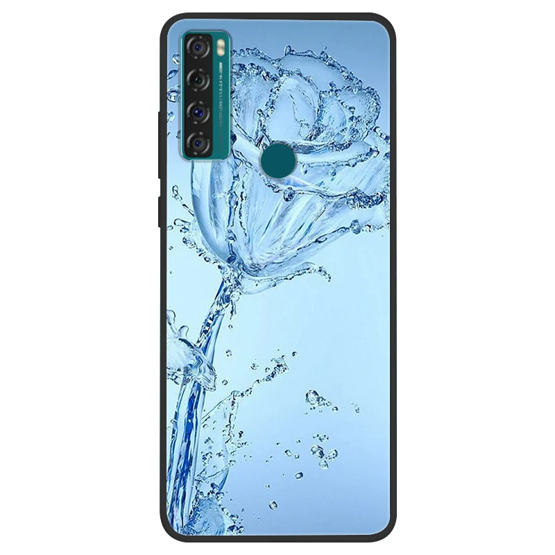 Space Painted Black Silicone TPU Case - Protective Shell Cover