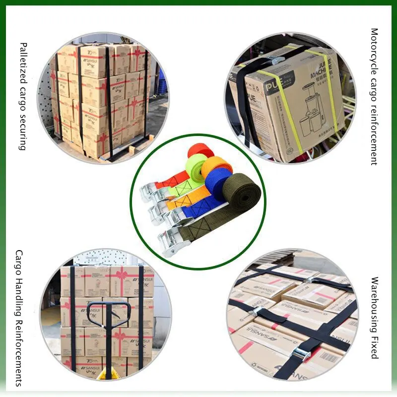 Cargo Straps 25MM*2M Zinc Alloy Pressure Buckle Pallet Cargo Straps Luggage Fixed Car Fixed Tightener Tensioner Straps