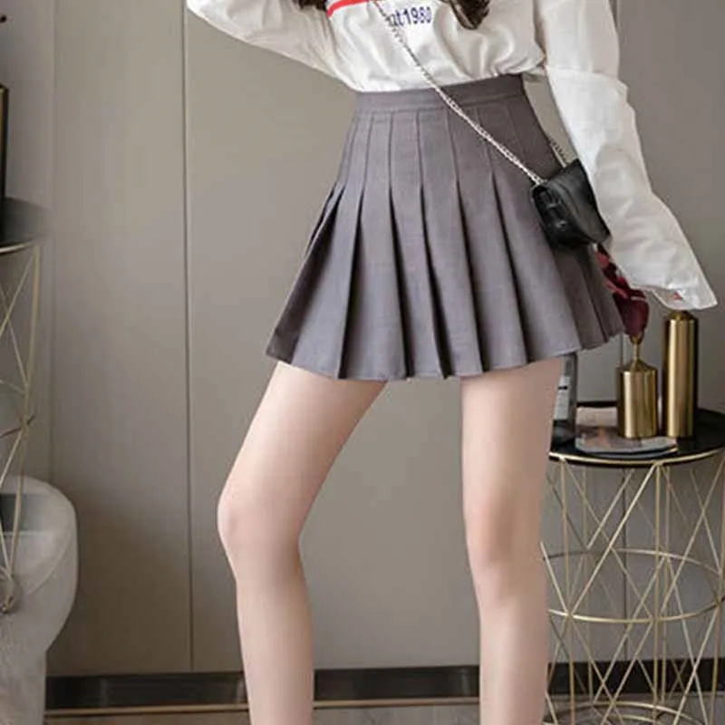 Spring and Summer Half-Length Pleated Skirts for Women High Waist Slim College Style Sexy Mini Short Skirts Female A-Line Skirt skater skirt Skirts