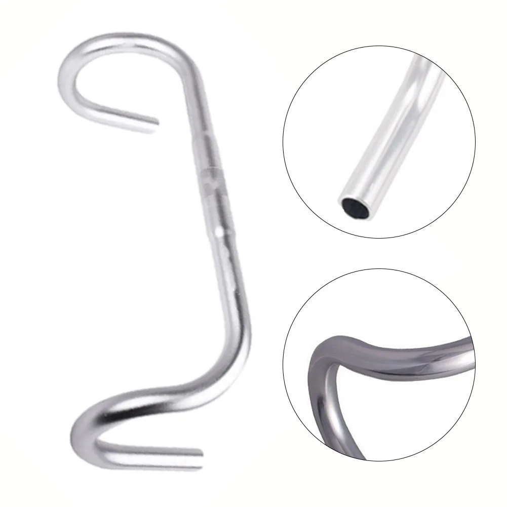 Road Bicycle Drop Handlebar 25.4x420mm Aluminum Alloy Polishing Silver Bent Bar Bike Handle Bar Replacement Accessories