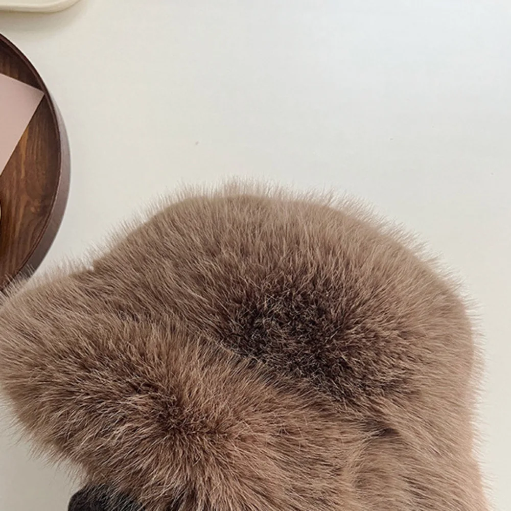 Knocking on Winter Snow Mountain Western Sichuan Tourism Plüsch-Fischer für Frauen, um sich warm zu halten und das Gesicht klein zu zeigen_voghion.com