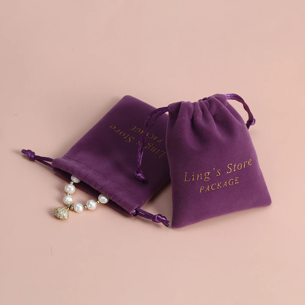 50pcs Velvet Bag Jewelry Pouch for Wedding Candy Bag Christmas Party Gift Bag Jewlery Organizer Bag Mariage Personalizado Custom
