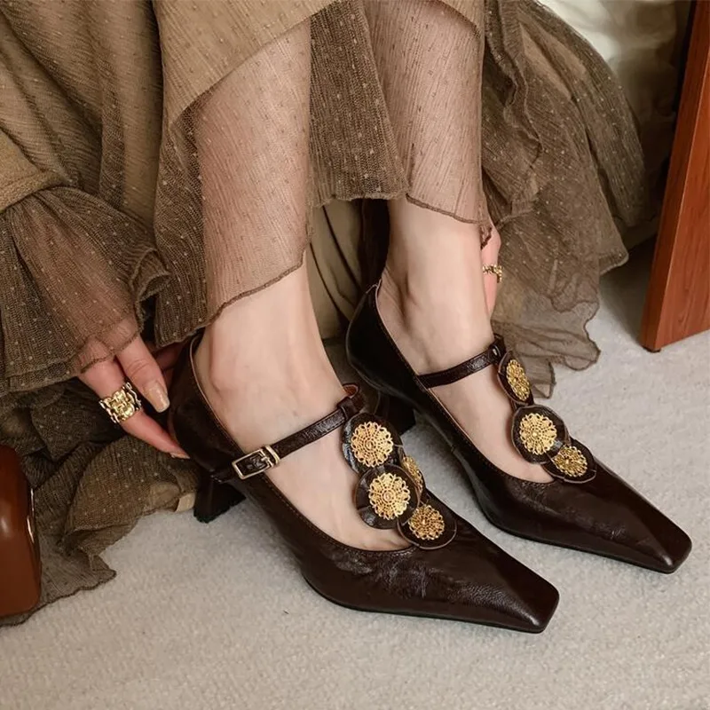 

Женские босоножки на высоком каблуке, с цветочным принтом