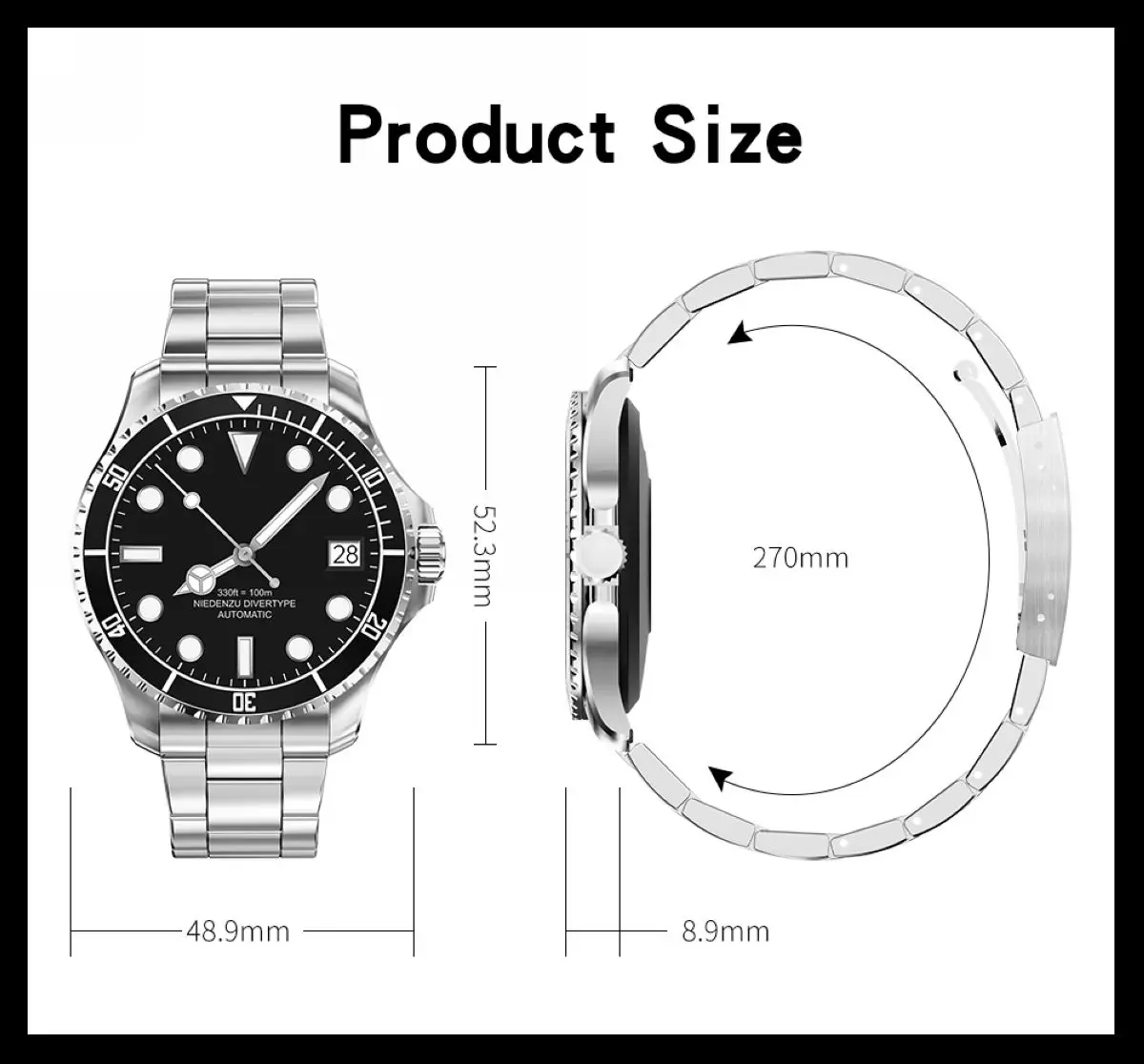 2022 New Smart Green Watch for Men Business Fashion Movement Heart Rate Fitness IP68 Smart Bracelet for Xiaomi Phone Android IOS