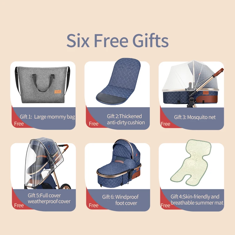 Baby Stroller 3 In 1 High Landscape Stroller for Newborns Infant Trolley Wagon Portable Baby Carriage with Base baby stroller