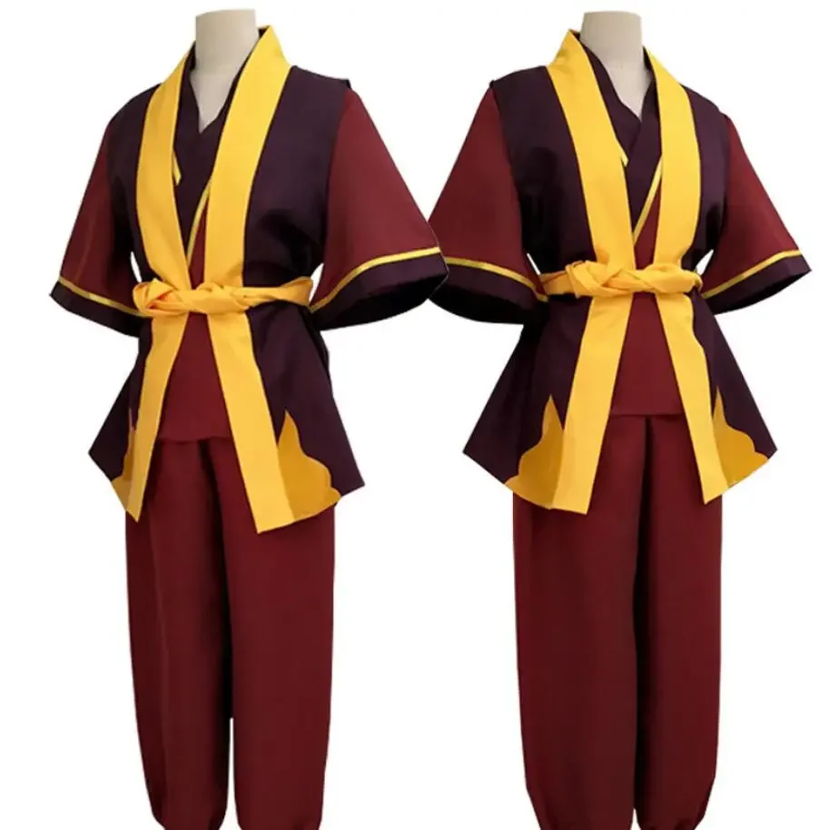 Avatar The Last Airbender Prince Zuko Cosplay Costume Anime Red Costume Black Wig Man Women Adult Clothes for Halloween Parties