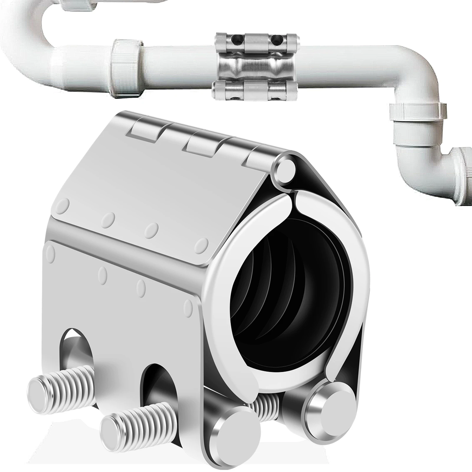 

Pipe Repair Clamp 304 Stainless Steel Pipe Leak Sealer Premium Leak Sealer Joint Clamp 2.0 MPa Pipe Repair Part Pipe Fixer Clamp