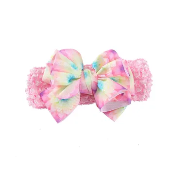 Baby Bows Headbands Lot Elastic Knit Toddler Baby Girls Flower Headband Floral Prints Infant Hair Accessories Kids Headwear 3
