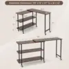 360 °   Free Rotating Sofa Side Table, Mobile L-Shaped Laptop Desk with Sturdy Metal Frame, 6 Universal Casters, Movable Couch Snac 2