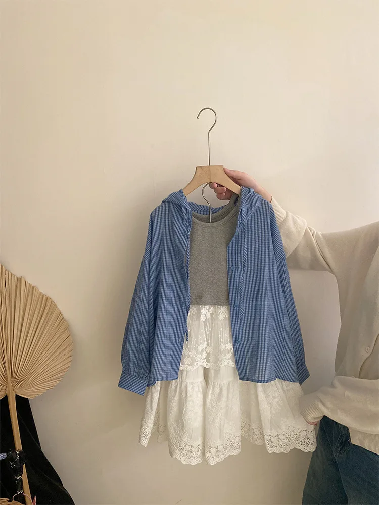 Lace Long Skirt Summer New Fashionable Sweet Casual Loose Solid Color Simpleall-match Lace Skirt Trend