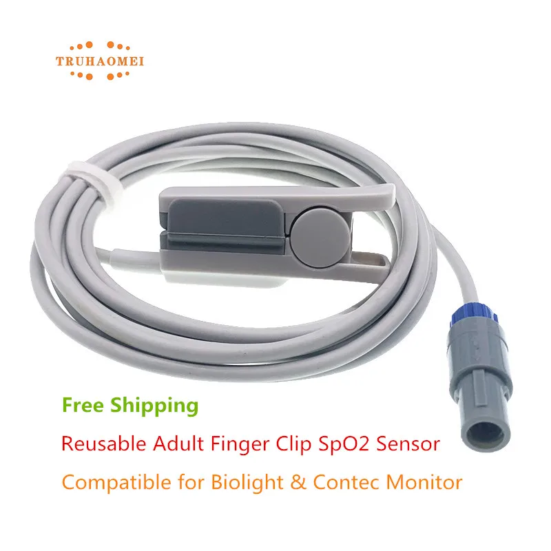 

For Contec SpO2 Sensor 5 Pin Digital Tech CMS60C CMS5000C CMS5100 CMS6000 CMS7000 CMS8000 Heart Rate Probe Neonates Child Adults