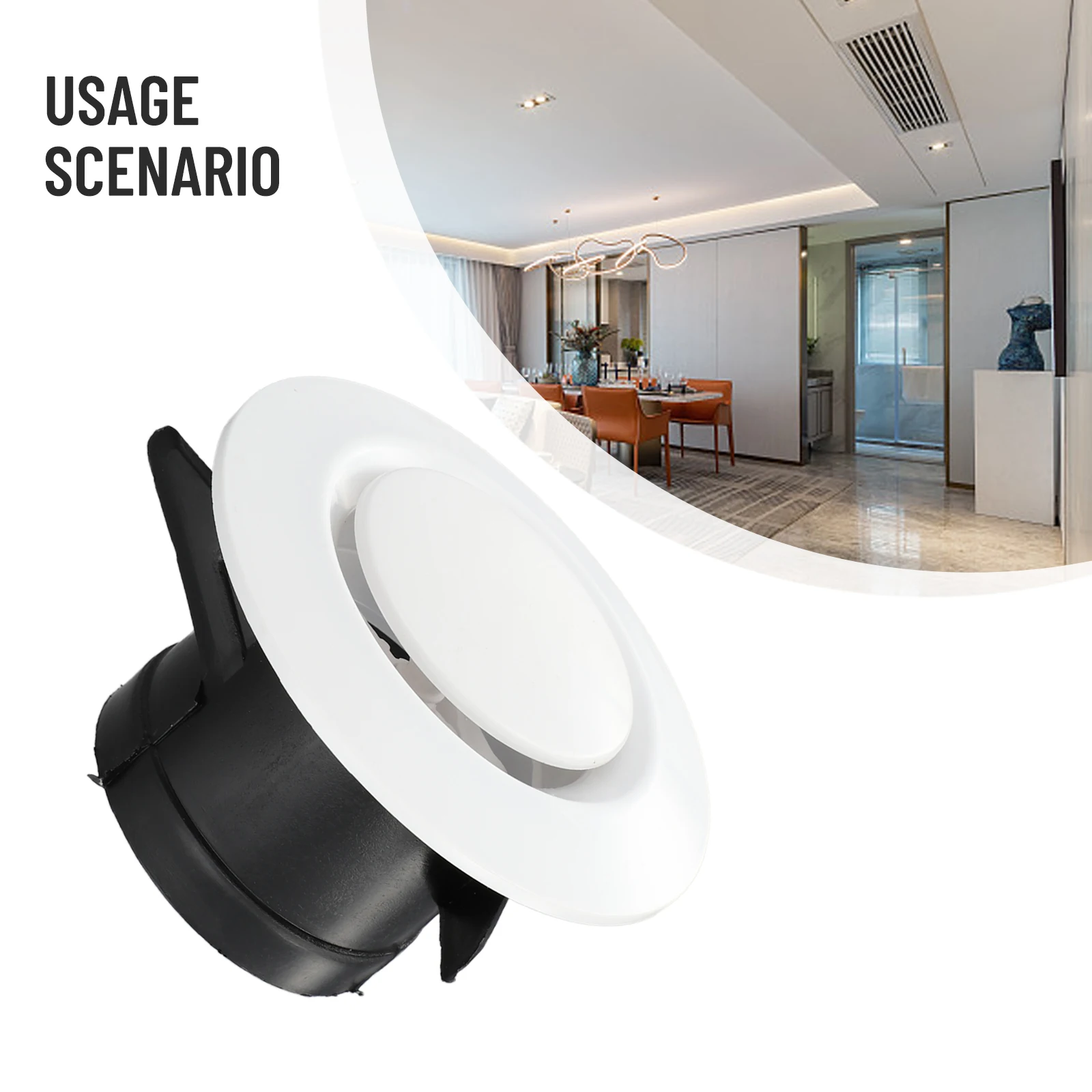 ABS Wall Ceiling Air Supply Vent 75/100/125mm Ducting Ventilation Exhaust Grille Cover Waterproof Outlet Heating Cooling
