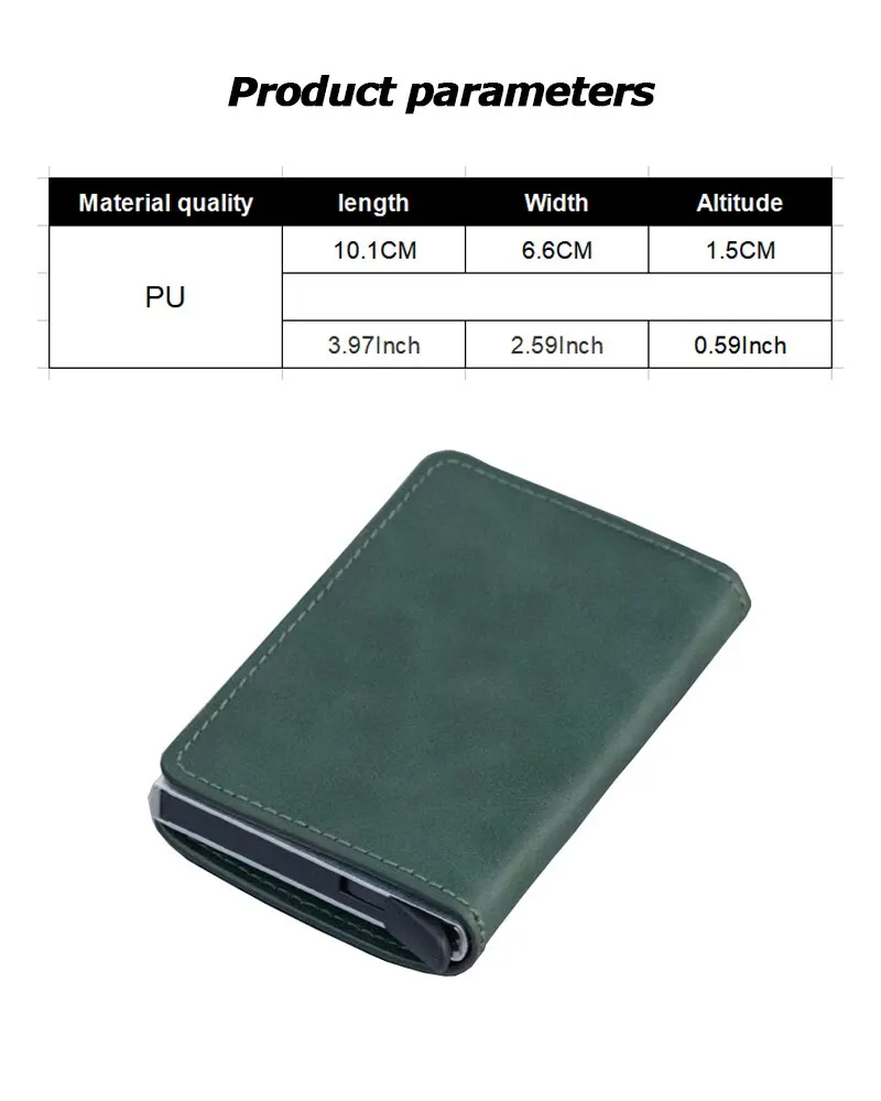 S340a3f22a73a47eb913f7a15309ebdf0E New Men Women Smart Wallet Credit Bank Card Holder Fashion Purse Aluminium Alloy Business Casual Mini Wallet Brand PU Purse Mallzona