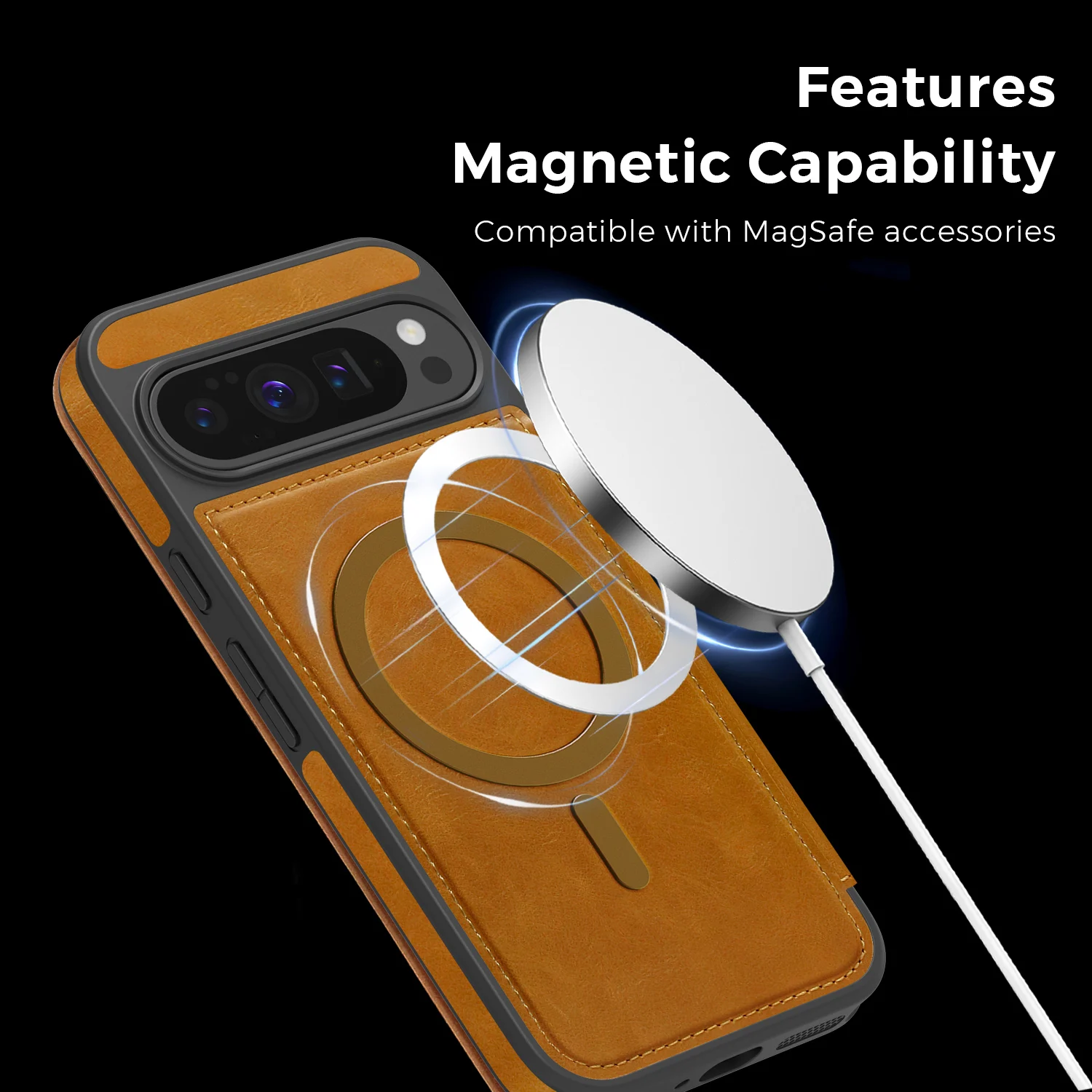 Luxury Magnetic Flip Leather Wallet Phone Case with Card Slot Holder