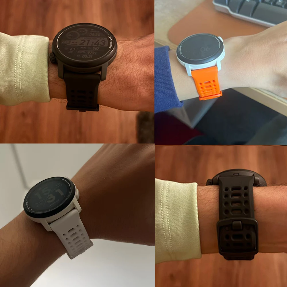 Breathable Soft Silicone Sports Watch Strap - 22mm/20mm
