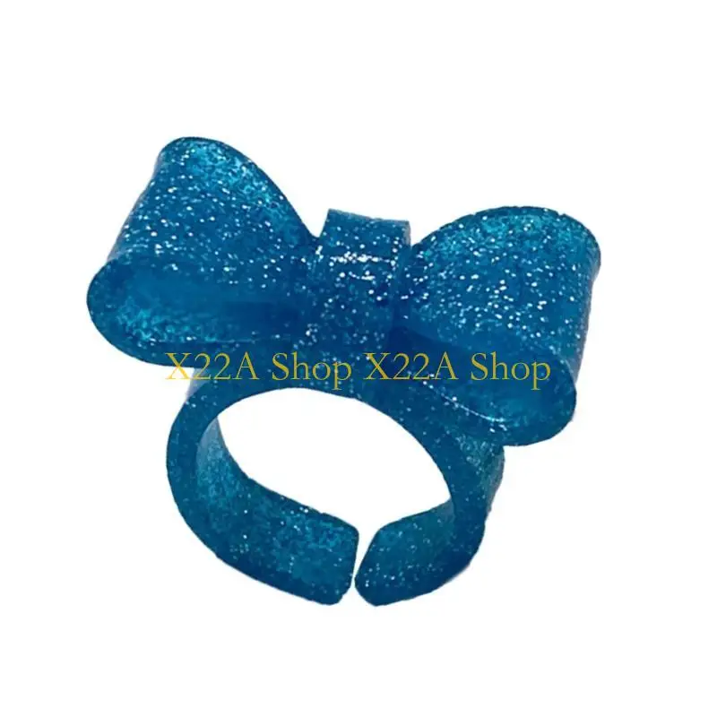 Unique Acrylic Rings Trendy Rings Colorful Bow Rings Jewelry Stackable Open Rings - 2