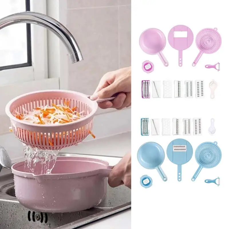 

Vegetable Chopper Multifunctional Onion Slicer Cutter Dicer Food Choppers Veggie Chopper With 7 Blades And Container For Salad