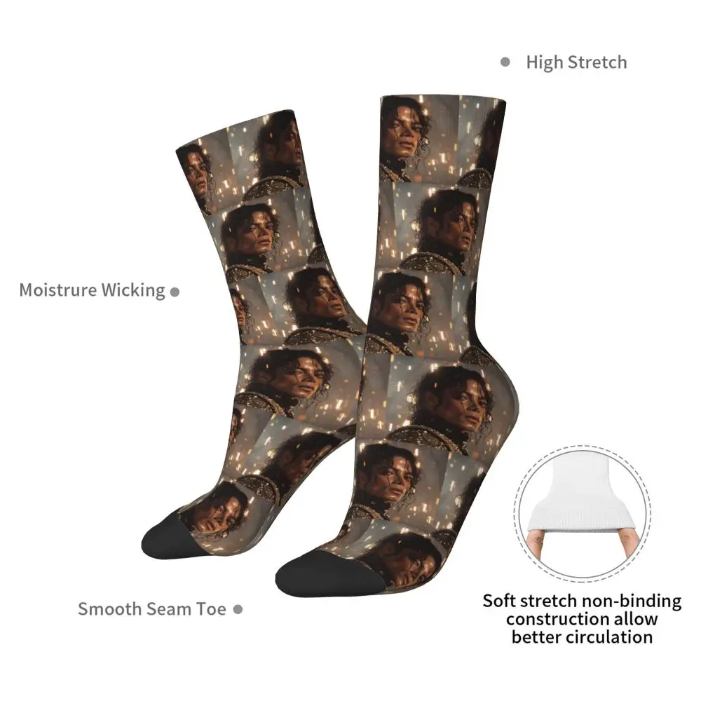 Michael Jackson Musicians Singers Dancers Socks Harajuku Stockings All Season Long Socks Accessories for Unisex Christmas Gifts