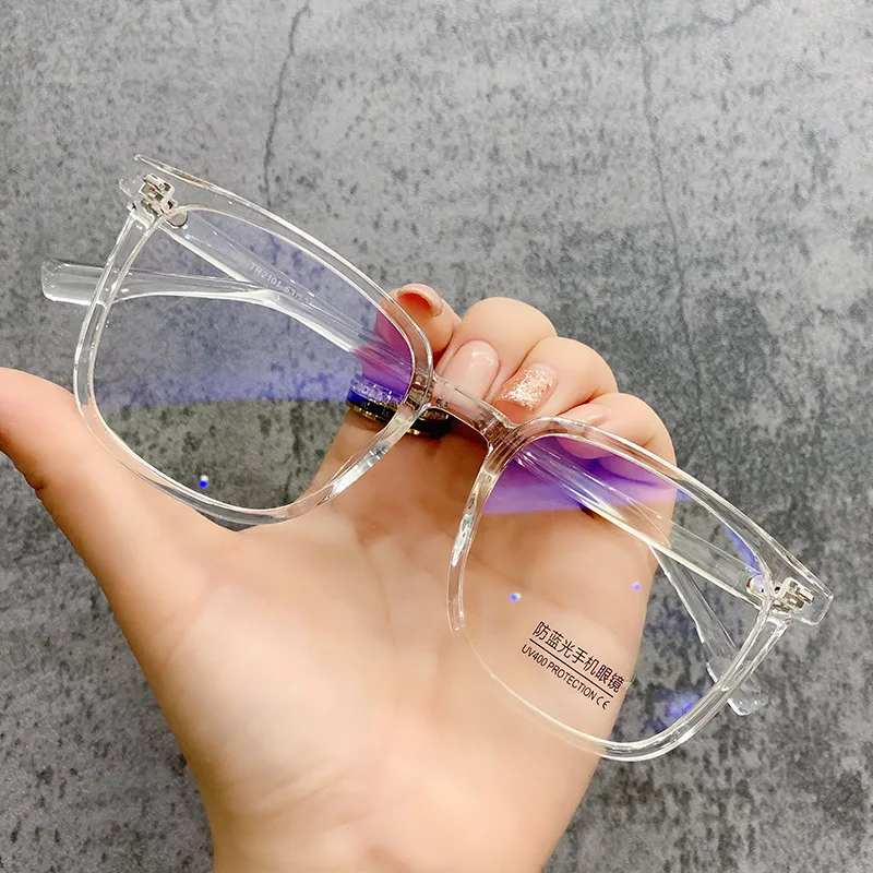 Square Transparent Men's Reading Glasses Vintage Frames Computer Blue Light Blocking TR90 Male Presbyopic Eyeglasses Leesbril +2 2