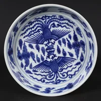 Chinese Ceramic Appreciation Plate Decorative Plates For Home Decoration And Accessories Jingdezhen Blue And White Phoenix Plate 2