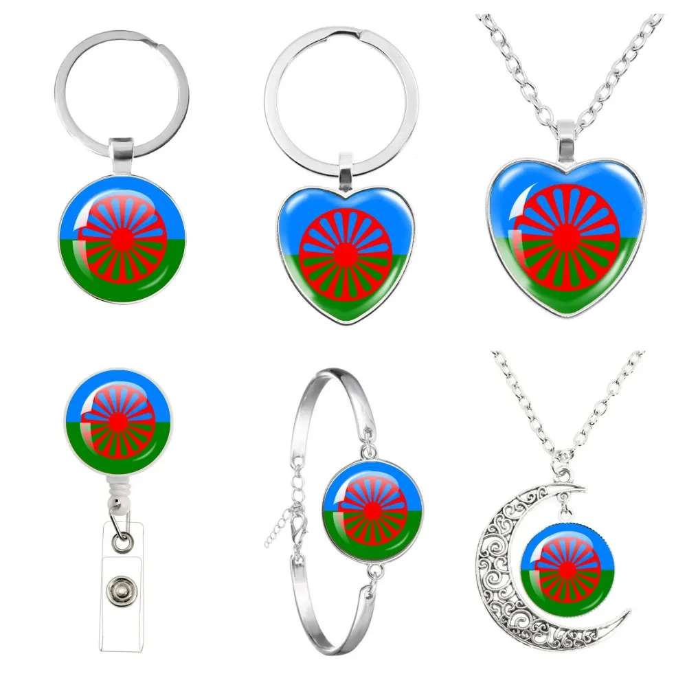 Fashion Berber Portachiavi Con Bandiera Del Nord Africa 25Mm Portachiavi In Vetro Portachiavi Gioielli Regali Per La Famiglia E Gli Amici