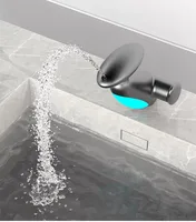 New Arrival Basin Faucets Gray Bathroom LED Sink Faucets Fuctions Pull Out Hot Cold Wash Mixer Water Tap lavatory water mixer 5