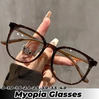 Ultralight Women Short-sighted Eyewear Unisex Round Myopia Glasses Blue Light Minus Diopter Eyeglasses Retro Clear Lens Glasses 1