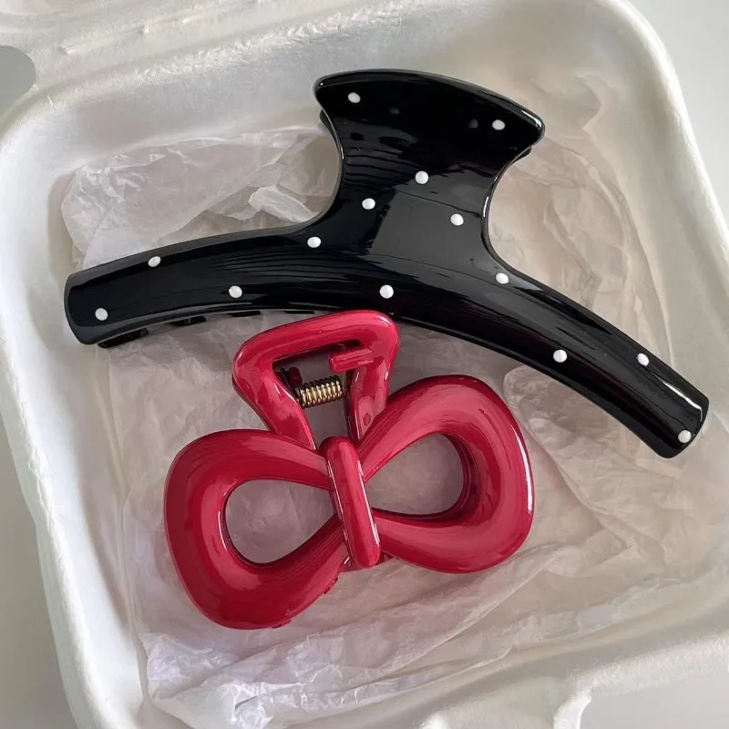Koreanische Geometrische Bogen Blume Haar Krabben Süße Shark Clip Haar Krallen Grips Für Frauen Große Haarnadeln Haar Ornament Zubehör – Detail 14