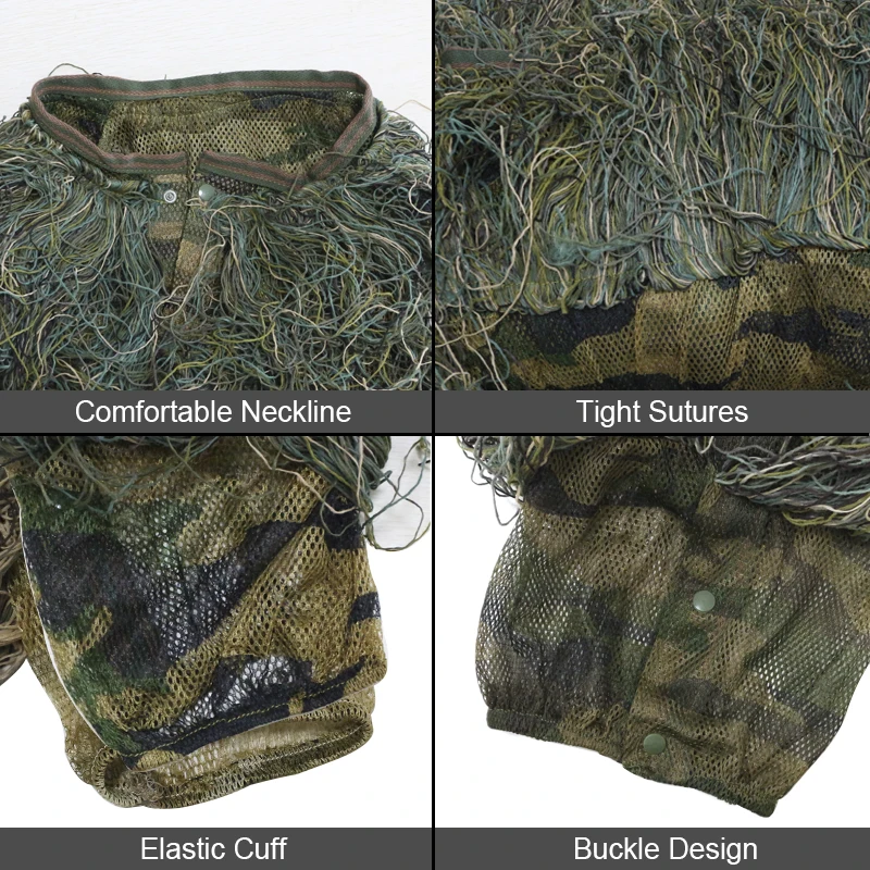 5pcs/set Camouflage Ghillie Suit Yowie Tactical Clothes Camo Suit for Hunting Paintball Ghillie Suit Men Hunting Clothes 3