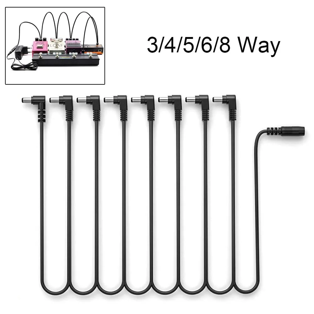 

Plastic Guitar Effects Pedal Daisy Chain For Pure Power Transmission,3/4/5/6/8 Way Power Cord Supply Splitter Cable