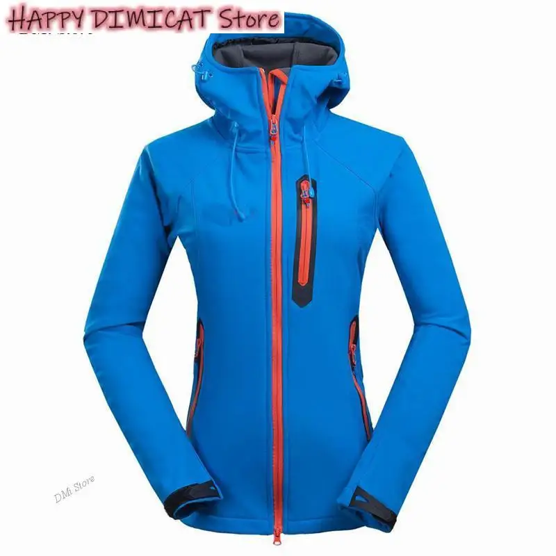 Warm Windbreaker Coat Camping Hiking Outerwear Clothing Women Softshell Jacket Autumn Winter Windproof Waterproof Fleece