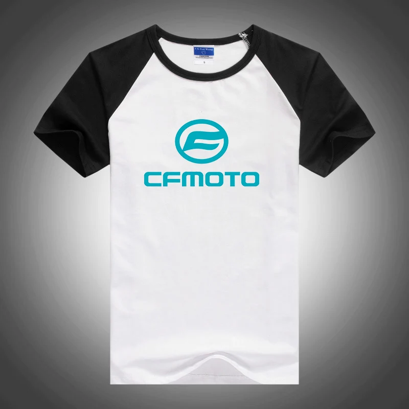 2023 New Summer Hot Sale Cfmoto Logo Print Contrast Color Round Collar Cotton Short Sleeve Men's Casual Slim Fit Trendy Tee Tops