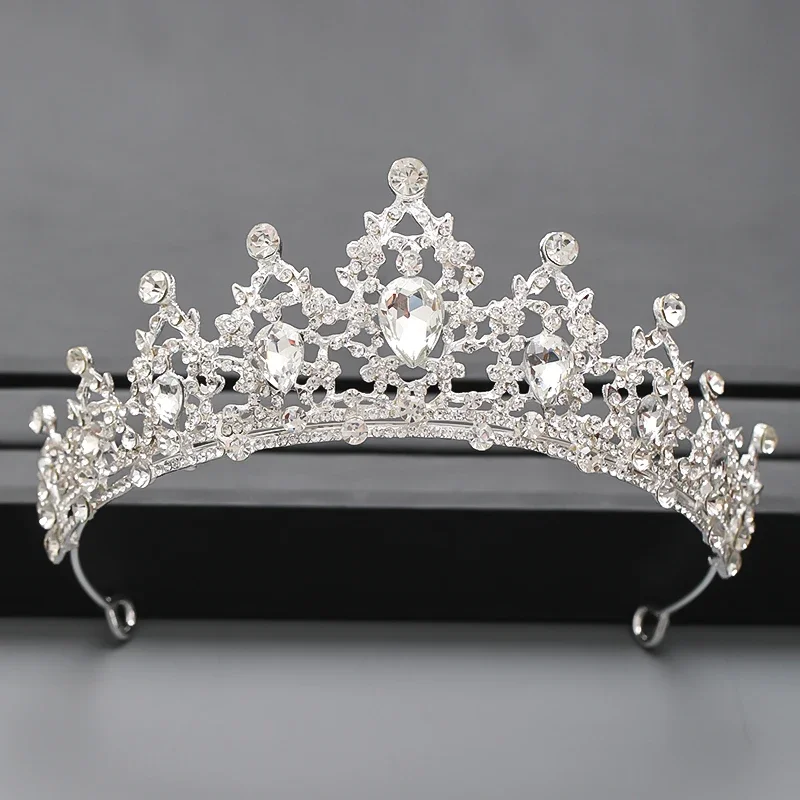 Silver Color Crown and Tiara Hair Accessories For Women Wedding Accessories Crown For Bridal Crystal Rhinestone Tiara Diadema