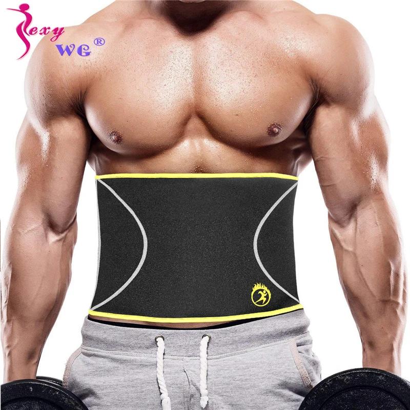 SEXYWG Body Shaper Slim Waist Trainer Back Support Belt Men Neroprene