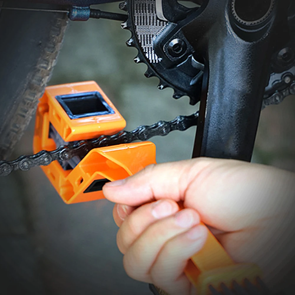 Motorcycle Chain Cleaning Brush Double Head Bicycle Chain Cleaner Multifunction Portable Chain Gear Cleaning Tool