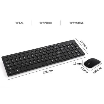 K-06 2.4G Wireless Keyboard and Mouse Combo Computer Keyboard with Mouse Plug and Play Black Keyboard Mouse for Laptop 6