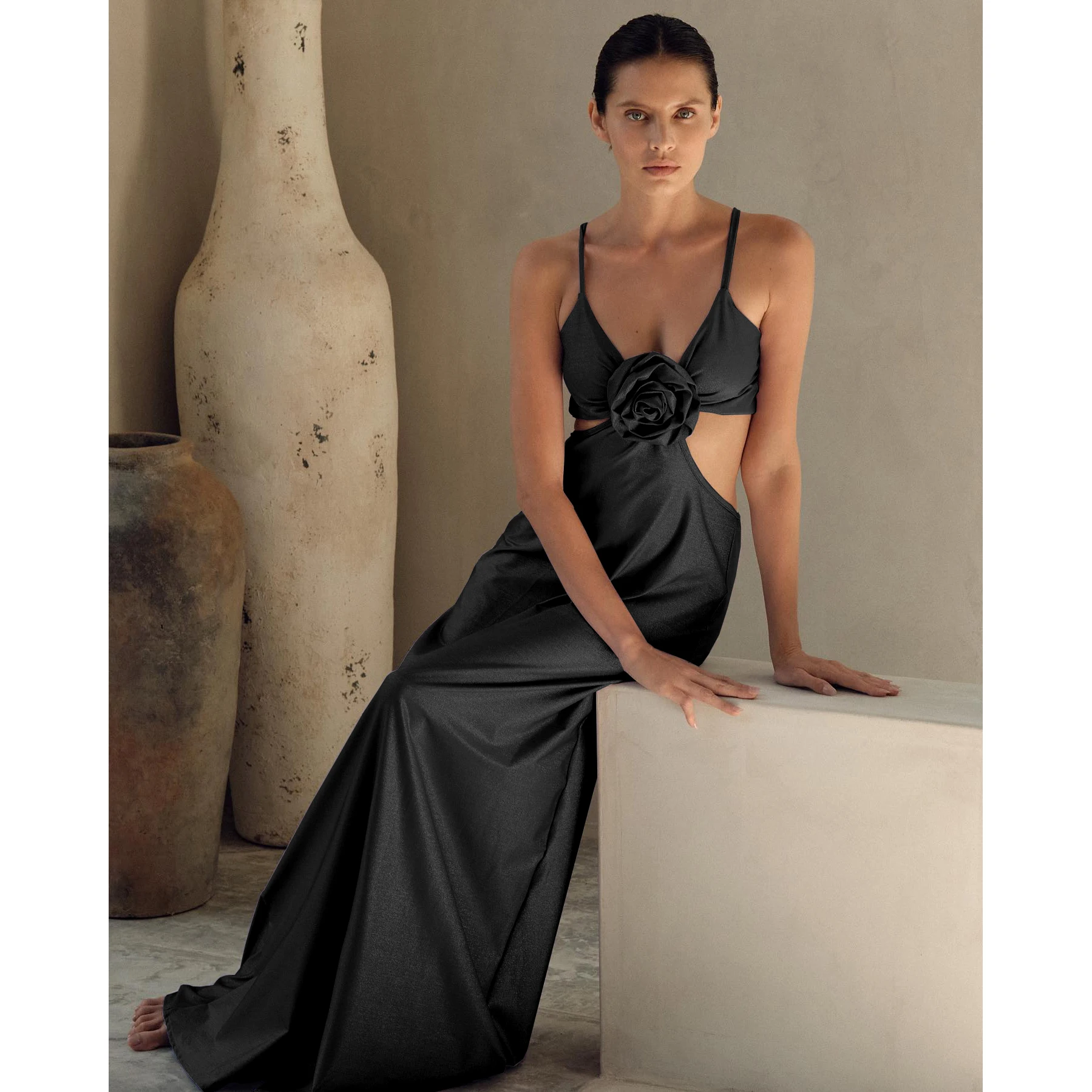 

2024 накидка с 3D цветами, накидка с вырезами, Пляжная женская накидка, женский купальник, платье для плавания, Пляжная туника