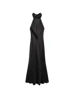 Women's Long Satin Halter Dress, Backless, Bow Tied, Back Zipper, Female Dresses, Sexy Fashion - Image 4