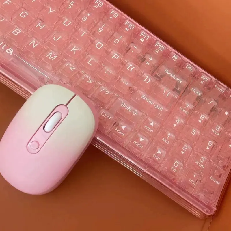 Ac210 무선 키보드 마우스 세트, 투명 외관 그라데이션 소재, 공예 기계 느낌, Mac Win 시스템과 호환 가능