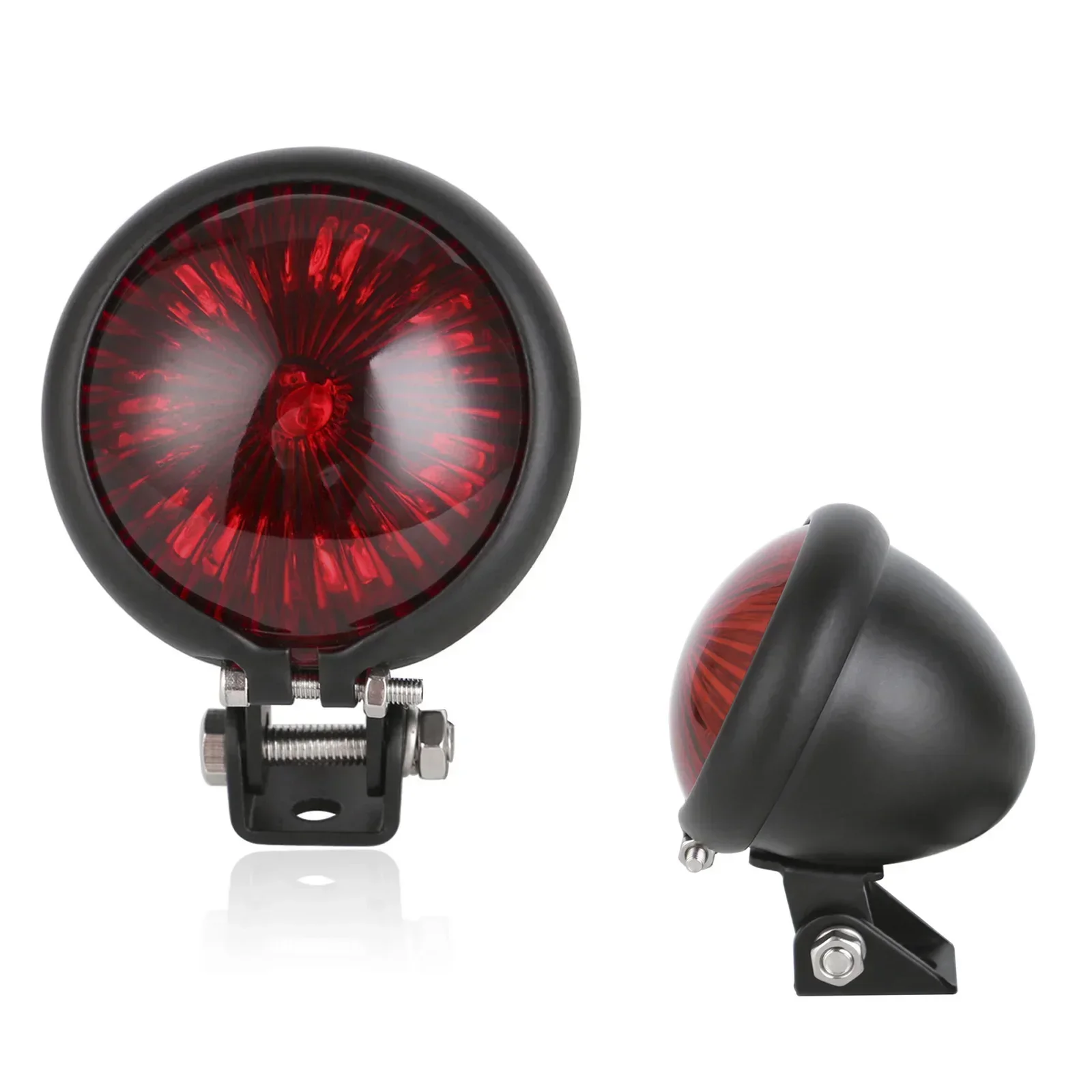 12V LED Red Retro Motorcycle Taillights Cafe Racer Style Tail Brake Light Smoke Lens Rear Stop Lamp For Chopper Bobber Scrambler