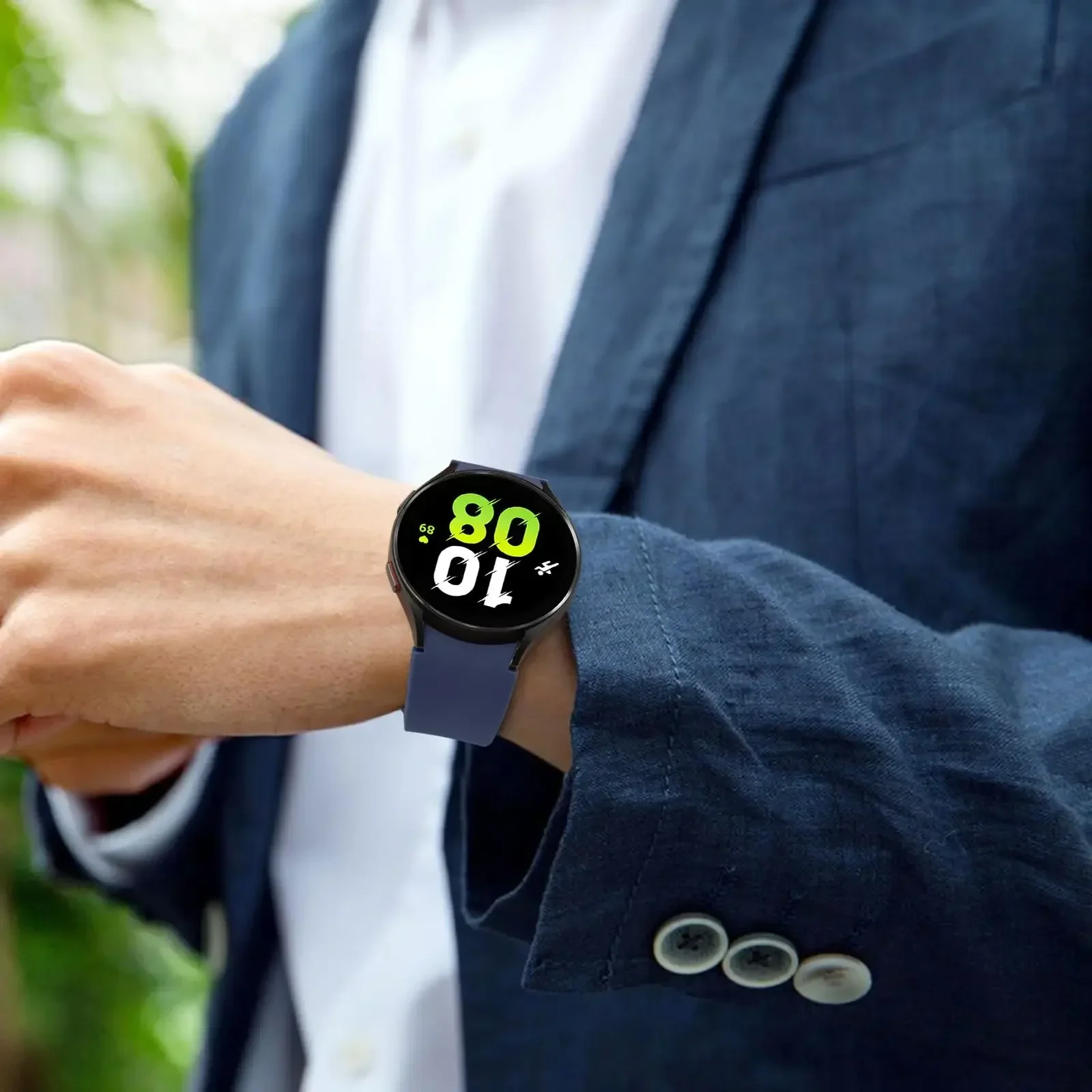 Sport Silicone Strap Band - No Gap Design, 20mm Bracelet