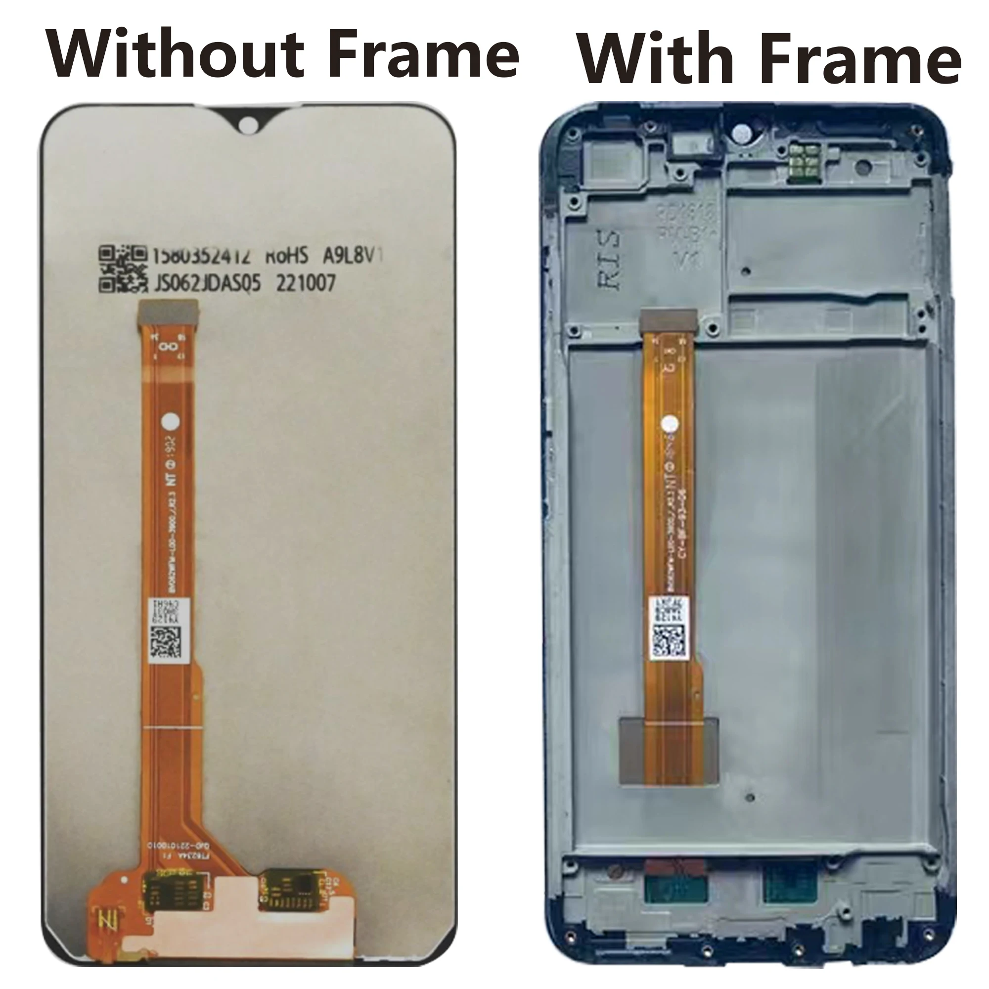 Vivo Y91 LCD 전체 디스플레이 프레임 1816 1817 1820 1811 터치 스크린 디지타이저 어셈블리 교체 수리 부품