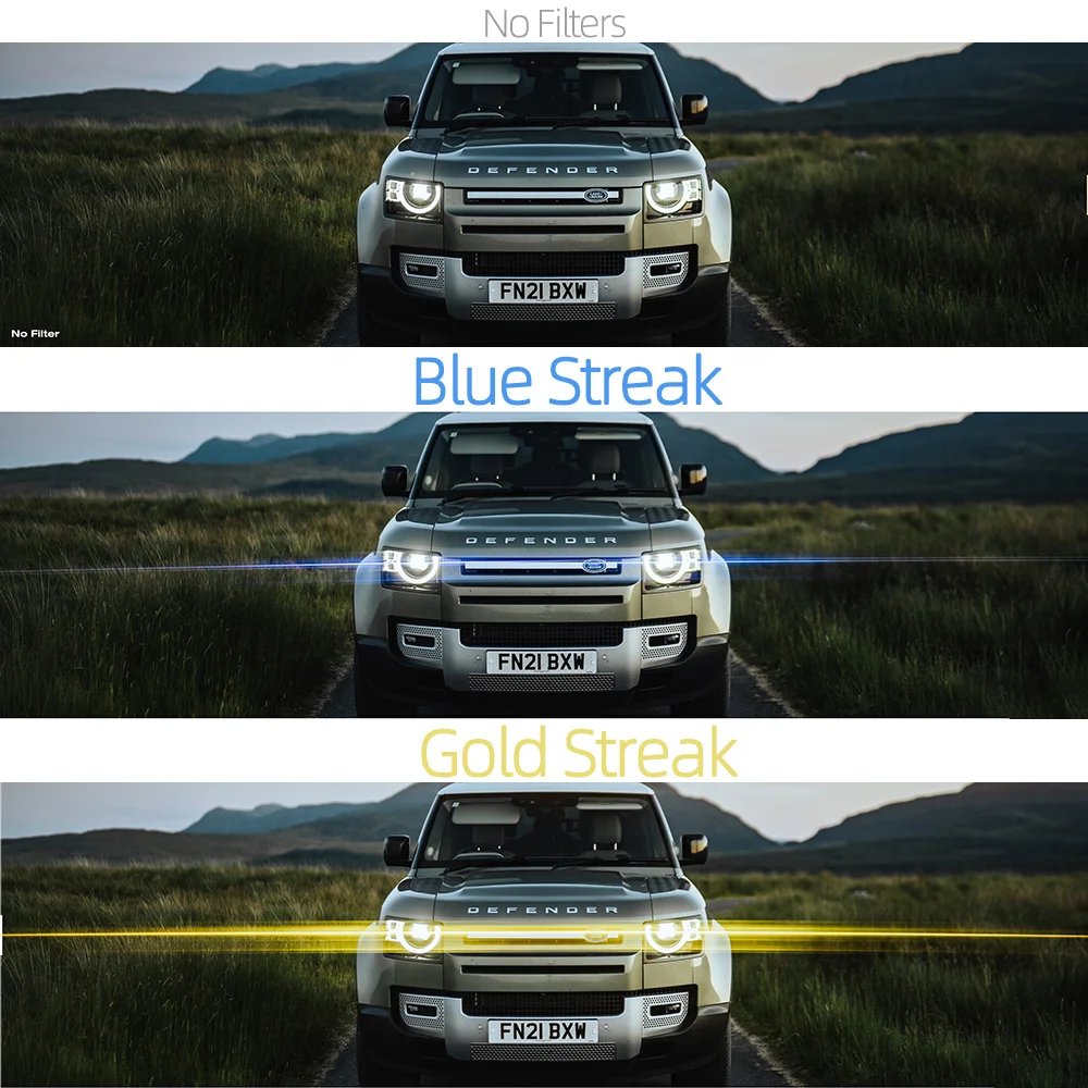 Filtro de Lente Azul Streak para Câmera Dslr Vidro Óptico Anamórfico Cheio Amarelo Efeitos Especiais 37 40 3.5 49 52 58 77 82 95 mm - Image 3