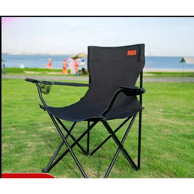 Outdoor Folding Chair Portable Fishing Chair Camping Lightweight Armrest Beach Stool