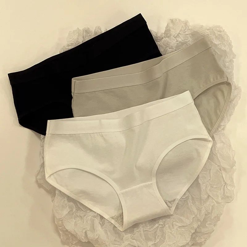 

Women Panties Underwear Cotton Panties Sexy Female Lingerie Briefs Solid Color Intimate Pantys Midriff Seamless Thin Underwear