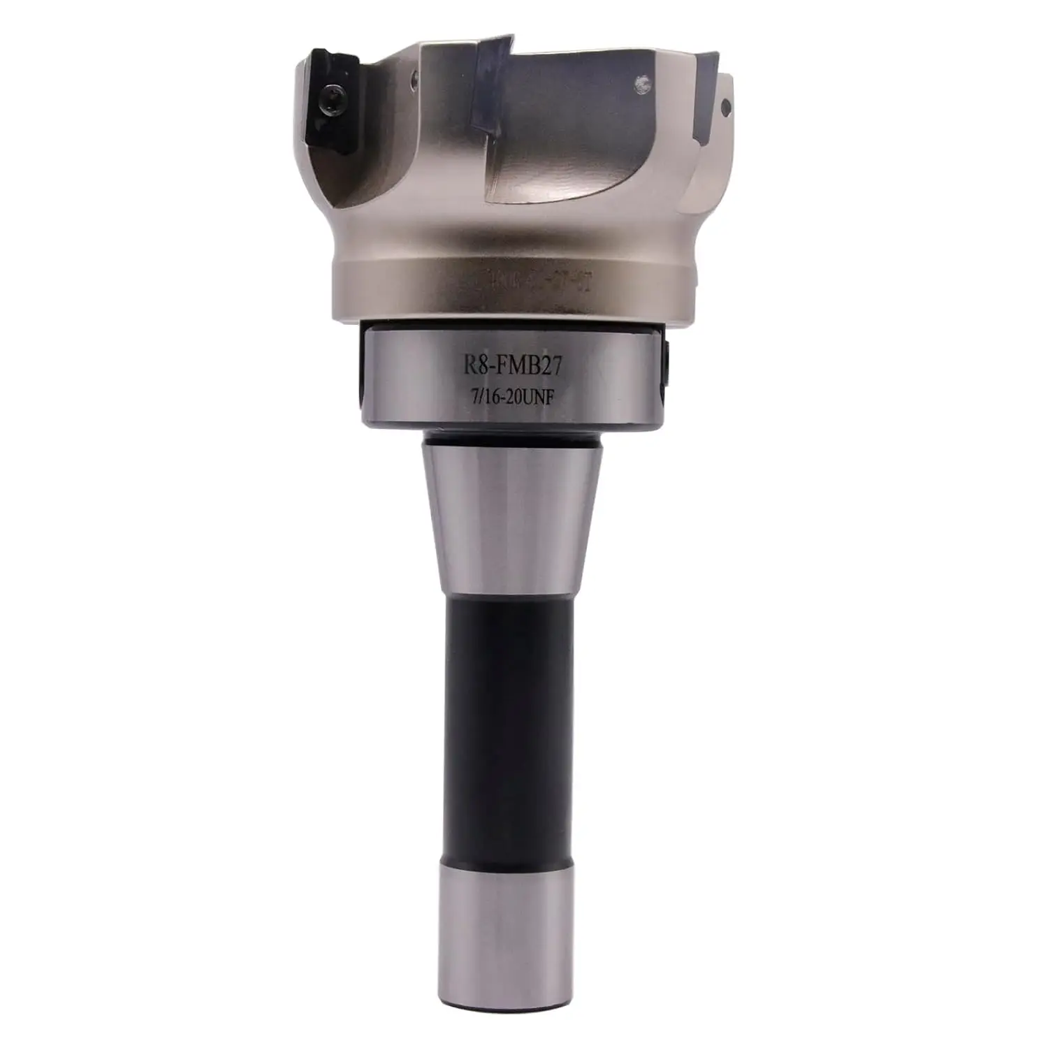 CNC 페이스 엔드 밀링 쉘 C, R8 FMB27 7/16-20UNF 생크 페이스 엔드 밀 아버 및 3.15 인치/80mm 절삭 직경 6-플루트 400R-80-27-6T