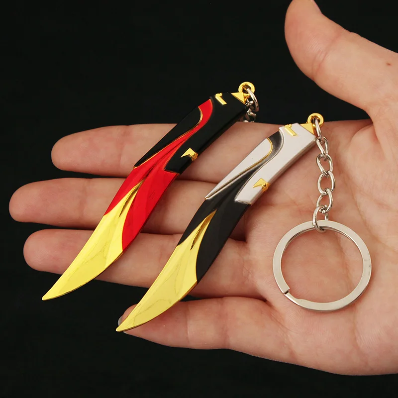 Valorant Weapon Keychain Prime Vandal Karambit Knife Metal Game Peripheral Prime Skin Collection Samurai Sword Anime Figure Kids